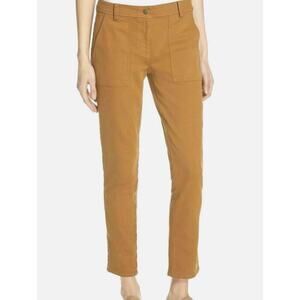 Eileen Fisher Organic Cotton Cozy Stretch Slim Pants 10 30 Dark Clay Tan Trouser